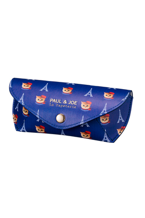 Blue glasses case with Eiffel Tower and Nounette pattern