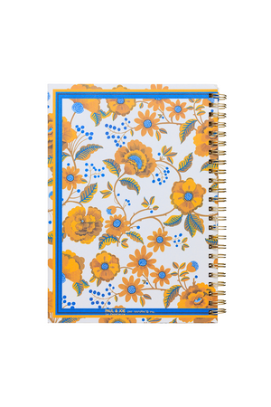 A5 notebook with yellow flower pattern 