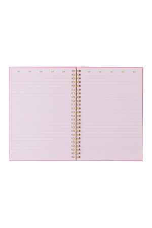 A5 pink spiral notebook with Gipsy pattern