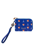 Blue card holder with Eiffel Tower and Nounette pattern