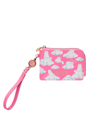 Pink card holder with clouds and Gipsy pattern