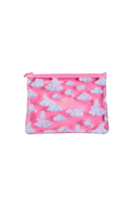 Transparent pink pouch with cloud and Gipsy pattern