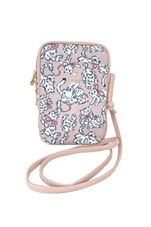 Large pink cat pattern phone pouch
