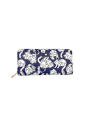 Navy blue wallet with cats pattern