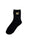 Chaussettes noires motif tête Nounette sur l'ourlet