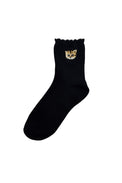 Black socks with Nounette head pattern on the hem