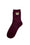 Chaussettes bordeaux motif tête Nounette sur l'ourlet