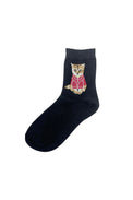 Black socks with sitting Nounette pattern
