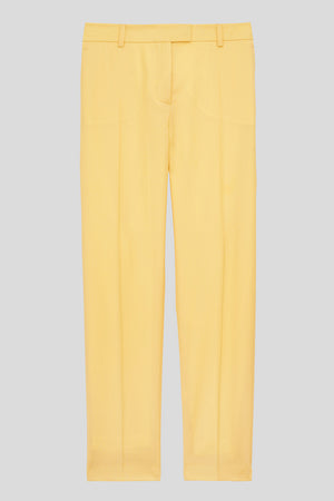 Pantalon de tailleur fuselé uni - jaune