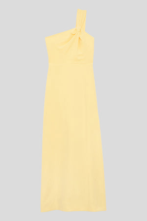 Robe longue asymétrique en twill - jaune