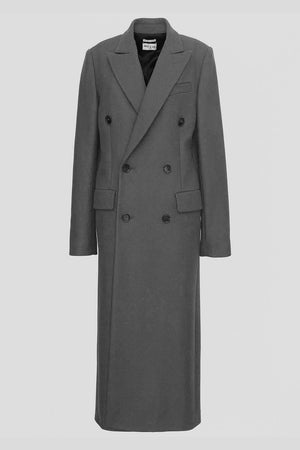 Long, slightly oversized wool and cashmere coat