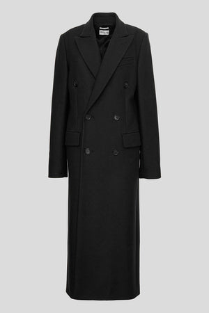 Long unisex wool and cashmere coat