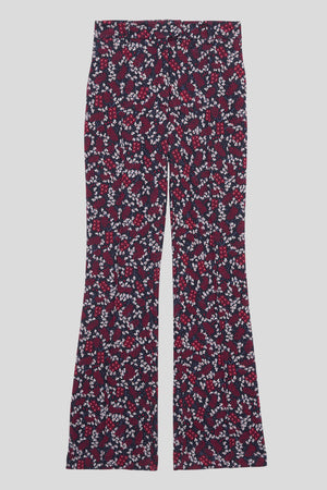 Pantalon en interlock jacquard à motif floral all over packshot - Marine