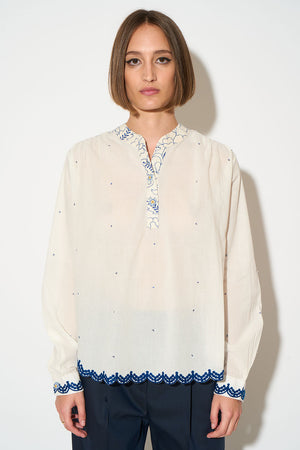 Blouse with “cornely” embroidery