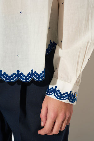 Blouse with “cornely” embroidery