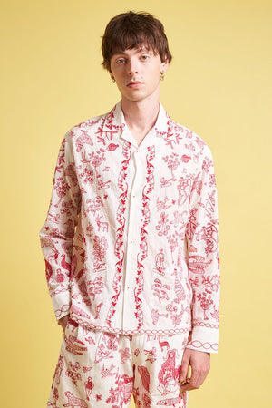 Shirt with American embroidery inspirations