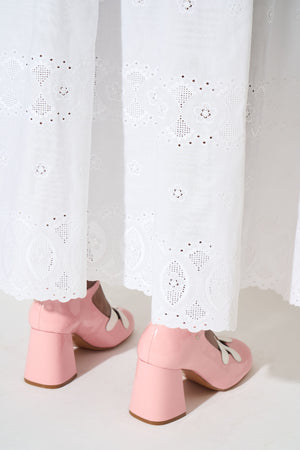 Long embroidered cotton skirt