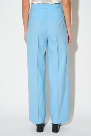 Pantalon ample en laine tropicale d'Italie dos - Bleu