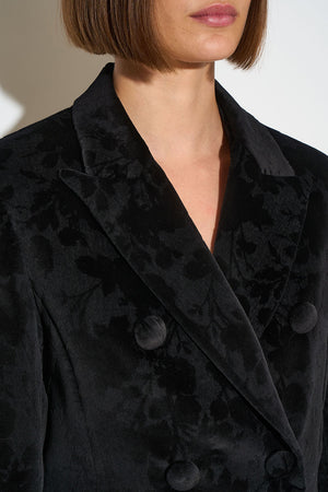 Veste de de tailleur en velours de coton détail - Noir