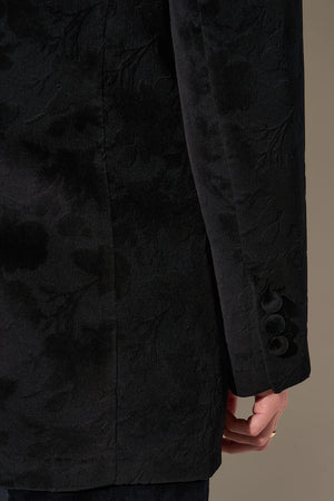 Veste de de tailleur en velours de coton détail bis - Noir