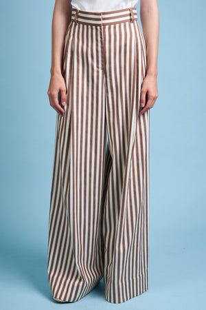 High-waisted striped pattern pants