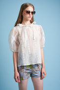 Embroidered lace blouse