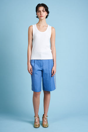 Fitted cotton tank top