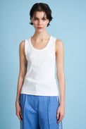 Fitted cotton tank top