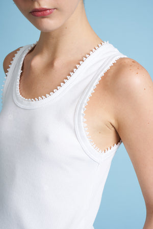 Fitted cotton tank top