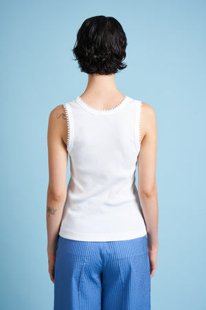 Fitted cotton tank top