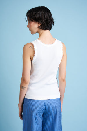 Fitted cotton tank top