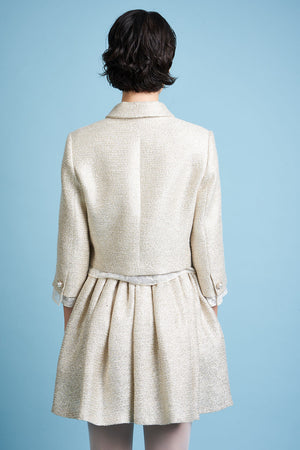 Short, fitted jacket in lurex tweed