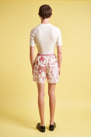 Shorts with American embroidery inspirations