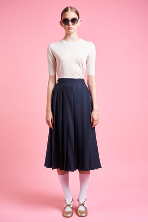 Pleated midi skirt