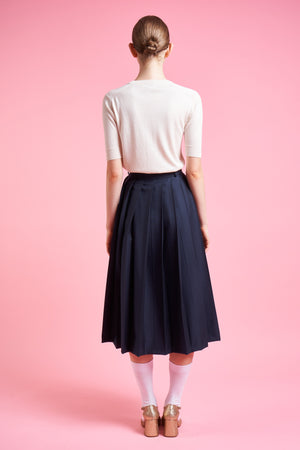 Pleated midi skirt