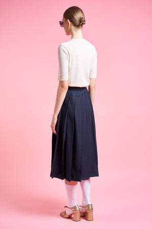 Pleated midi skirt