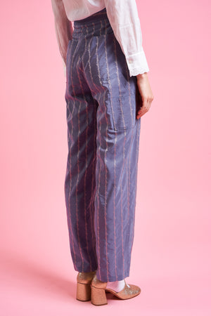 Cargo-style pants in jacquard fabric