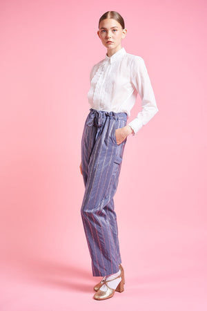 Cargo-style pants in jacquard fabric