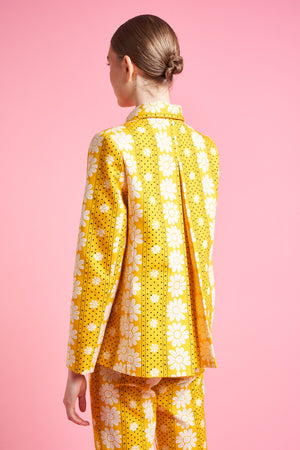 Slightly trapeze cut floral pattern jacket