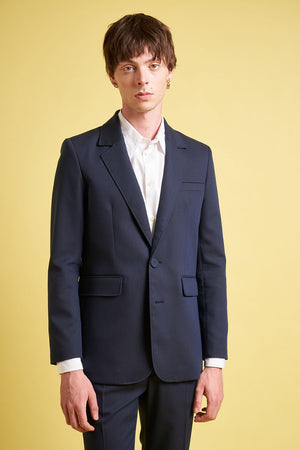 Fitted single-breasted suit jacket