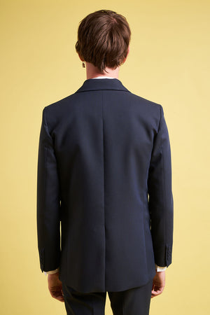 Veste tailleur ajustée à simple croisure dos - Marine