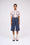 Jacquard denim pleated Bermuda shorts