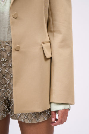 Cotton gabardine jacket with tailored collar