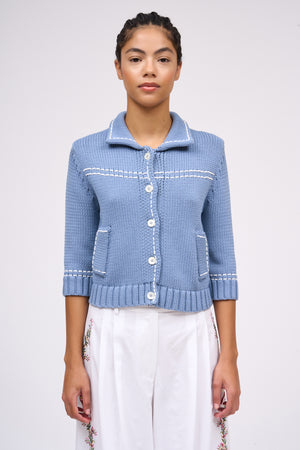 Chunky knit cropped cardigan