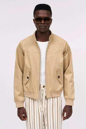 Stretch cotton gabardine jacket