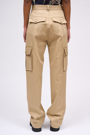 Stretch cotton gabardine cargo pants