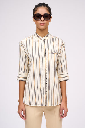 Straight cut shirt in washed cotton