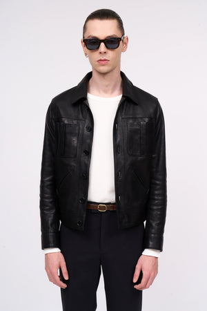 Long sleeve leather jacket