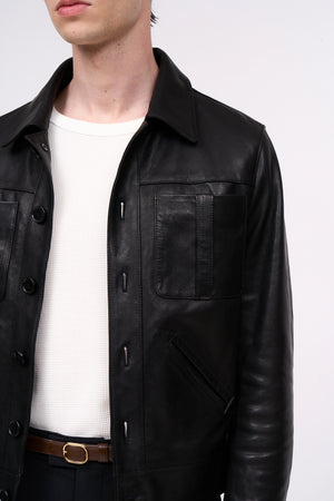 Long sleeve leather jacket