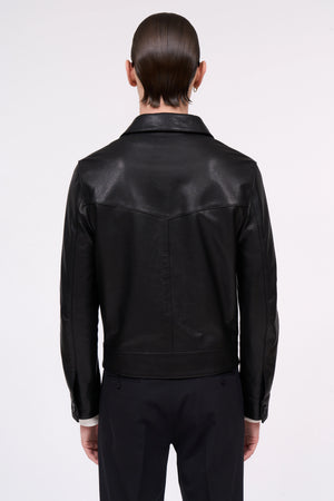 Long sleeve leather jacket